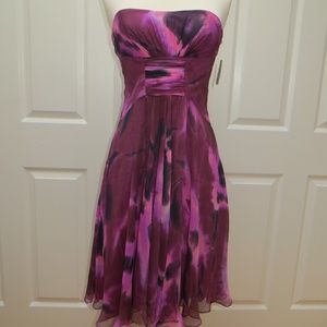 AIDAN MATTOX Burgundy Strapless Dress - Size 2